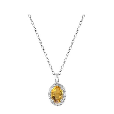14k Citrine and Diamond Pendant
