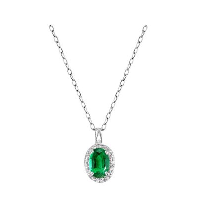 14k Emerald and Diamond Pendant