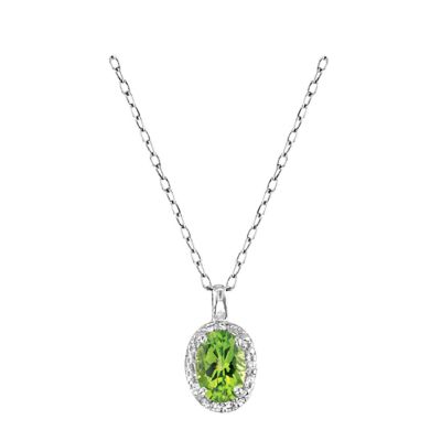 14k Peridot and Diamond Pendant