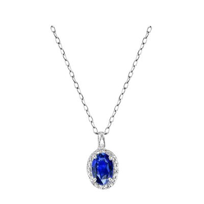 14k Sapphire and Diamond Pendant