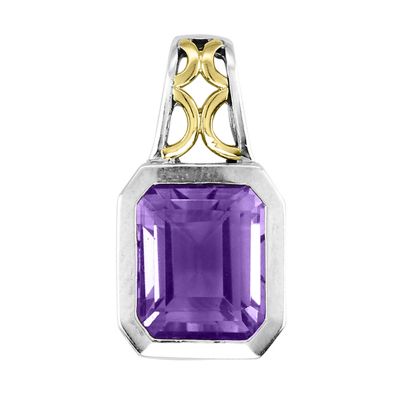 Amethyst Sterling Silver and 14k Pendant