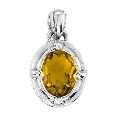 Citrine Sterling Silver and 14k Pendant