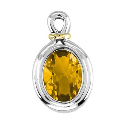 Citrine Sterling Silver and 14k Pendant