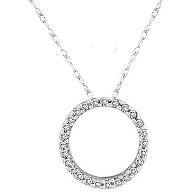 14k Diamond Circle Pendant