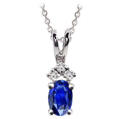 14k Sapphire and Diamond Pendant 