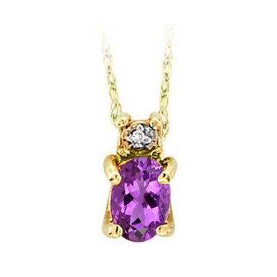 14k Amethyst and Diamond Pendant