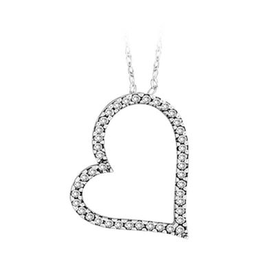 Diamond 14k Gold Heart Pendant
