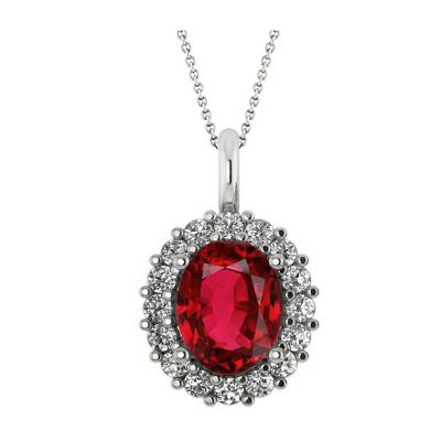 14k Ruby and Diamond Pendant