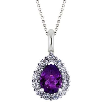 14k Amethyst and Diamond Pendant