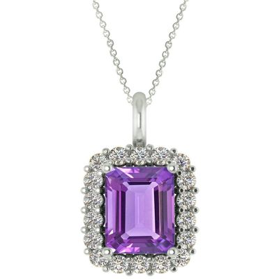 14k Amethyst and Diamond Pendant