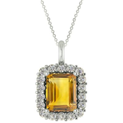 14k Citrine and Diamond Pendant