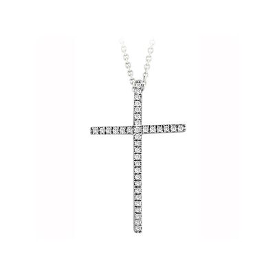 Sterling Silver and Diamond Cross Pendant