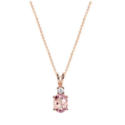 14k Morganite and Diamond Pendant