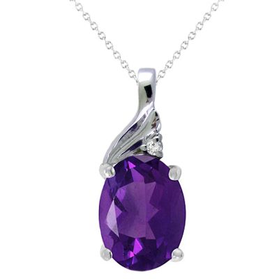 14k Amethyst and Diamond Pendant
