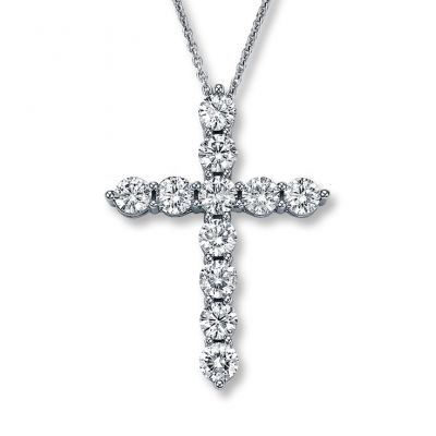 14k 1.10ctw Diamond Cross Pendant