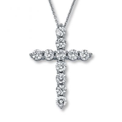 14k 0.90ctw Diamond Cross Pendant