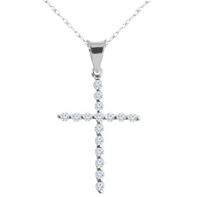 14k Diamond Cross Pendant