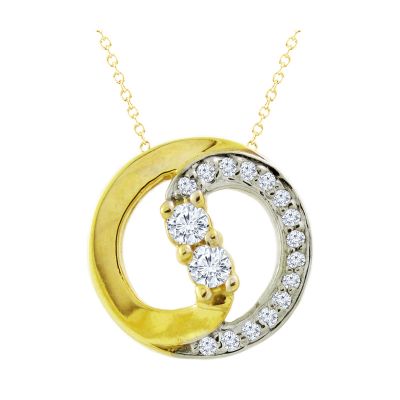 14k .25ctw Diamond Two Stone Pendant