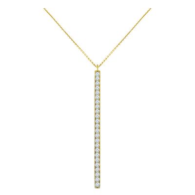 14k Diamond Bar Necklace
