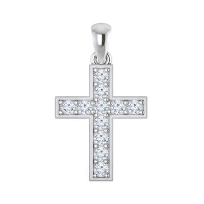 14k Diamond Cross Pendant
