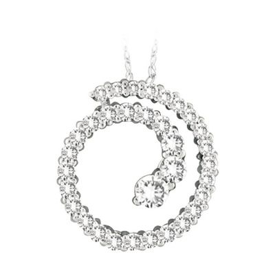14k Diamond Spiral Pendant 
