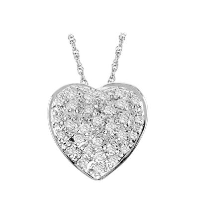 14k Diamond Heart Pendant 