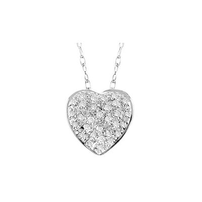 14k Gold and Diamond Heart Pendant