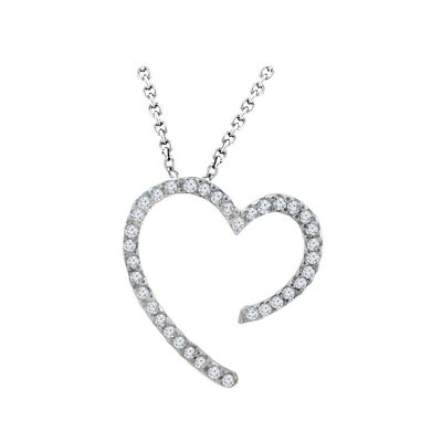 14k Diamond Heart Pendant 
