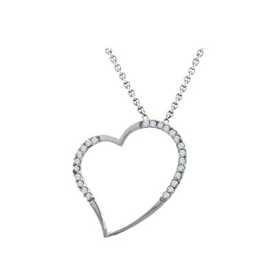14k Diamond Heart Pendant 