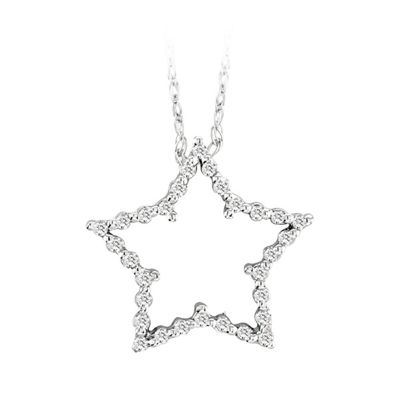 14k Diamond Star Pendant 