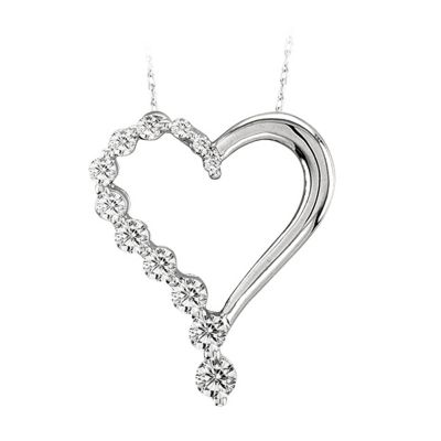 14k Diamond Heart Pendant 