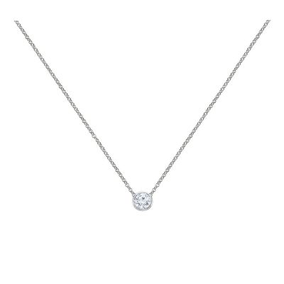 14k 0.12ctw Diamond Solitaire Pendant
