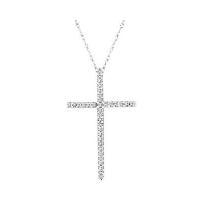 14k Gold Diamond Cross Pendant 