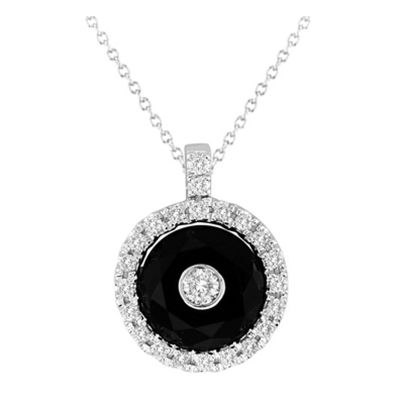 14k Onyx and Diamond Pendant 