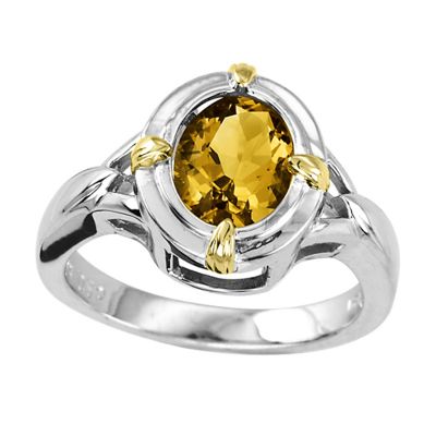 Sterling Silver and 14k Gold Citrine Ring