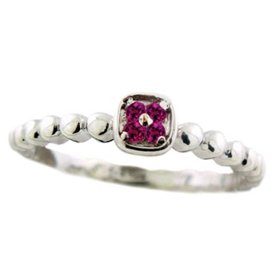 Sterling Silver Ruby Stackable Ring