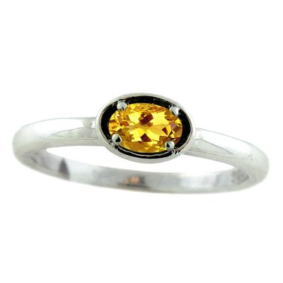 Sterling Silver Citrine Stackable Ring