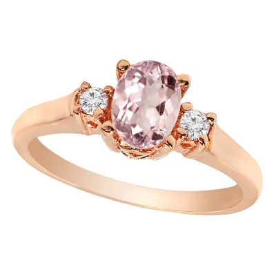 14k Morganite and Diamond Ring