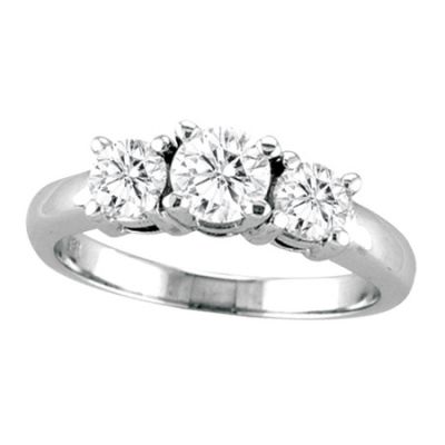 14k Diamond 3 Stone Ring