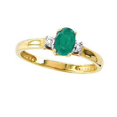 14k Emerald and Diamond Ring