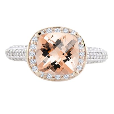 14k Morganite and Diamond Ring