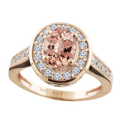 14k Morganite and Diamond Ring