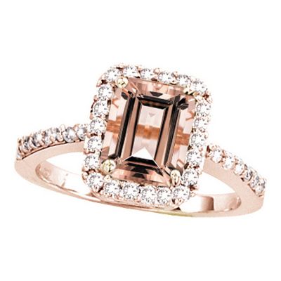 14k Morganite and Diamond Ring