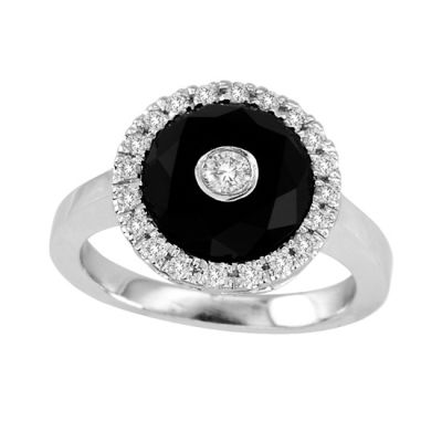 14k Onyx and Diamond Ring