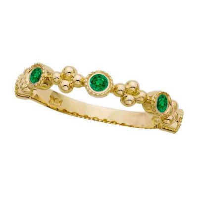 14k Emerald Stackable Ring