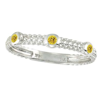14k Yellow Sapphire Stackable Ring