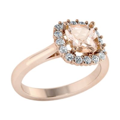 14k Morganite and Diamond Ring