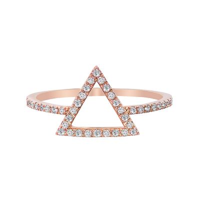 14k Diamond Trend Triangle Delta Ring