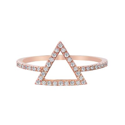 14k Diamond Trend Triangle Delta Ring