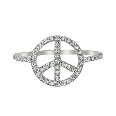 14k Diamond Trend Peace Ring